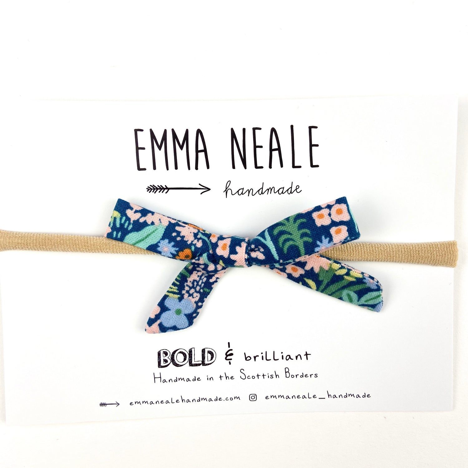 Blue Meadow Orla Bow Headband - Emma Neale Handmade
