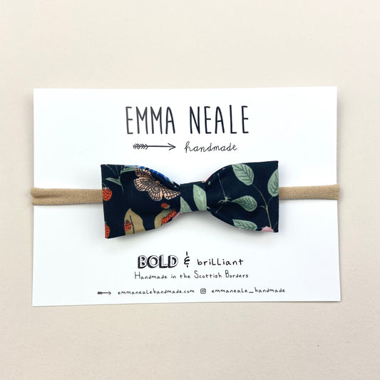 Strawberry Fields Ruby Bow Headband - Emma Neale Handmade