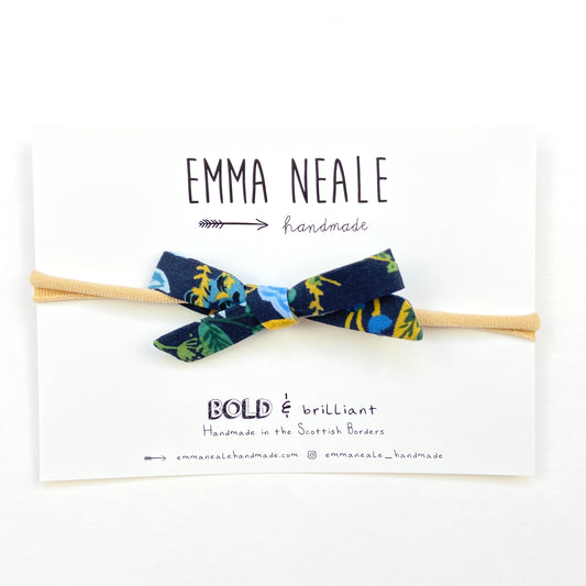 Floral Vines Orla Bow Headband - Emma Neale Handmade