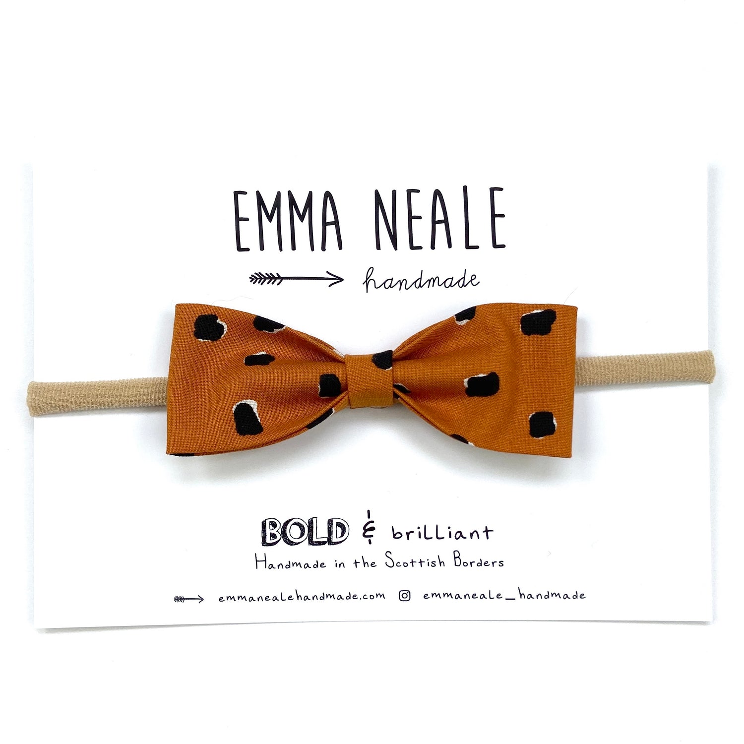 Mystery Fur Ruby Bow Headband - Emma Neale Handmade