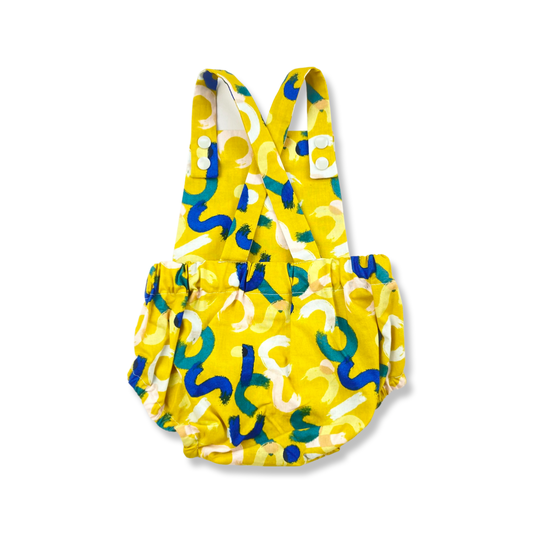 MUSTARD BRUSHSTROKE ROMPER - Emma Neale Handmade