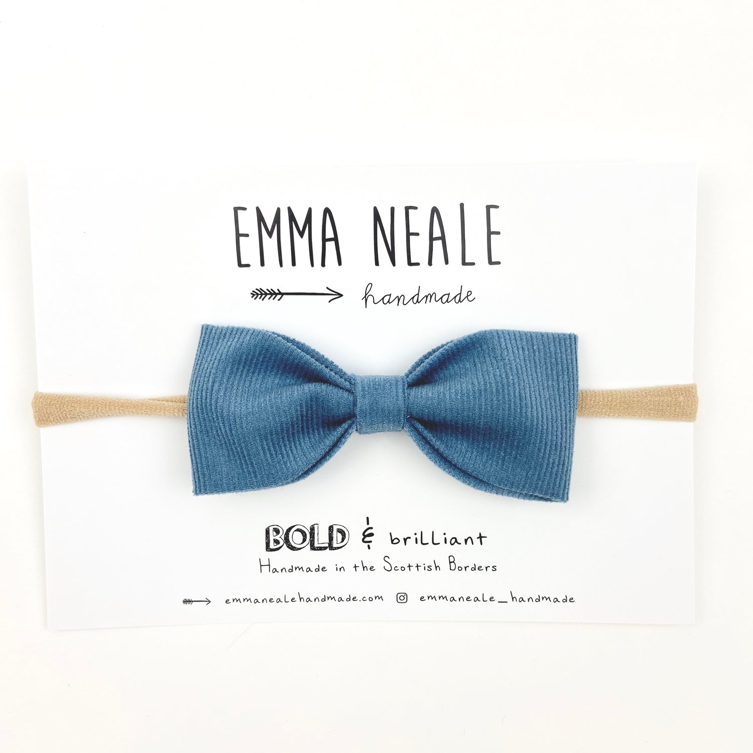 Blueberry Ruby Bow Headband - Emma Neale Handmade