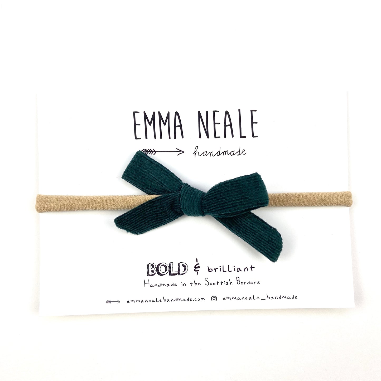 Moss Orla Bow Headband - Emma Neale Handmade