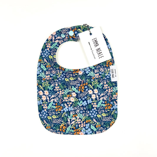 BLUE MEADOW TRADITIONAL BIB - Emma Neale Handmade