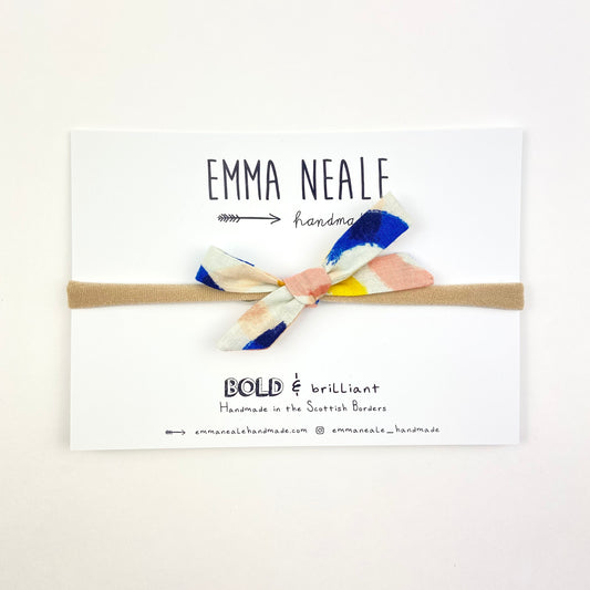 Brushstroke Orla Bow Headband - Emma Neale Handmade
