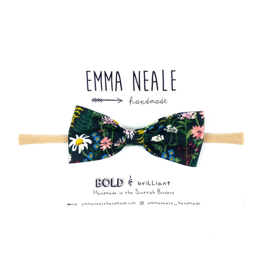 WILDFLOWER RUBY BOW HEADBAND - Emma Neale Handmade