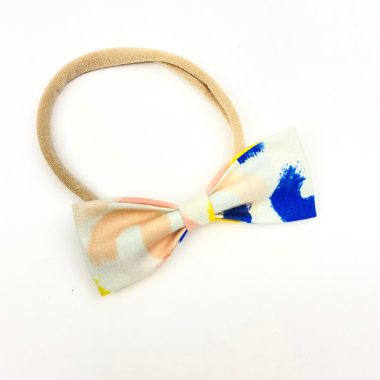 Brushstroke Ruby Bow Headband - Emma Neale Handmade