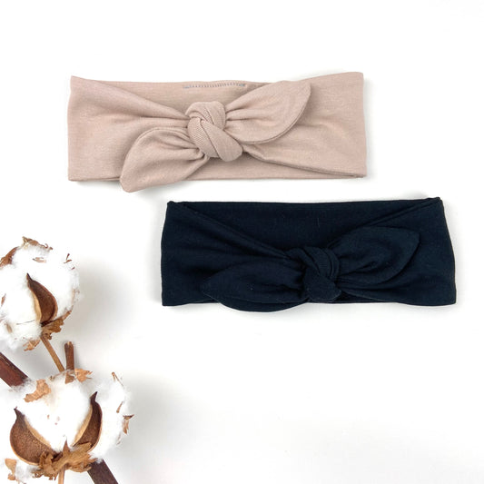 TRUFFLE KNOTTED HEAD WRAP - Emma Neale Handmade