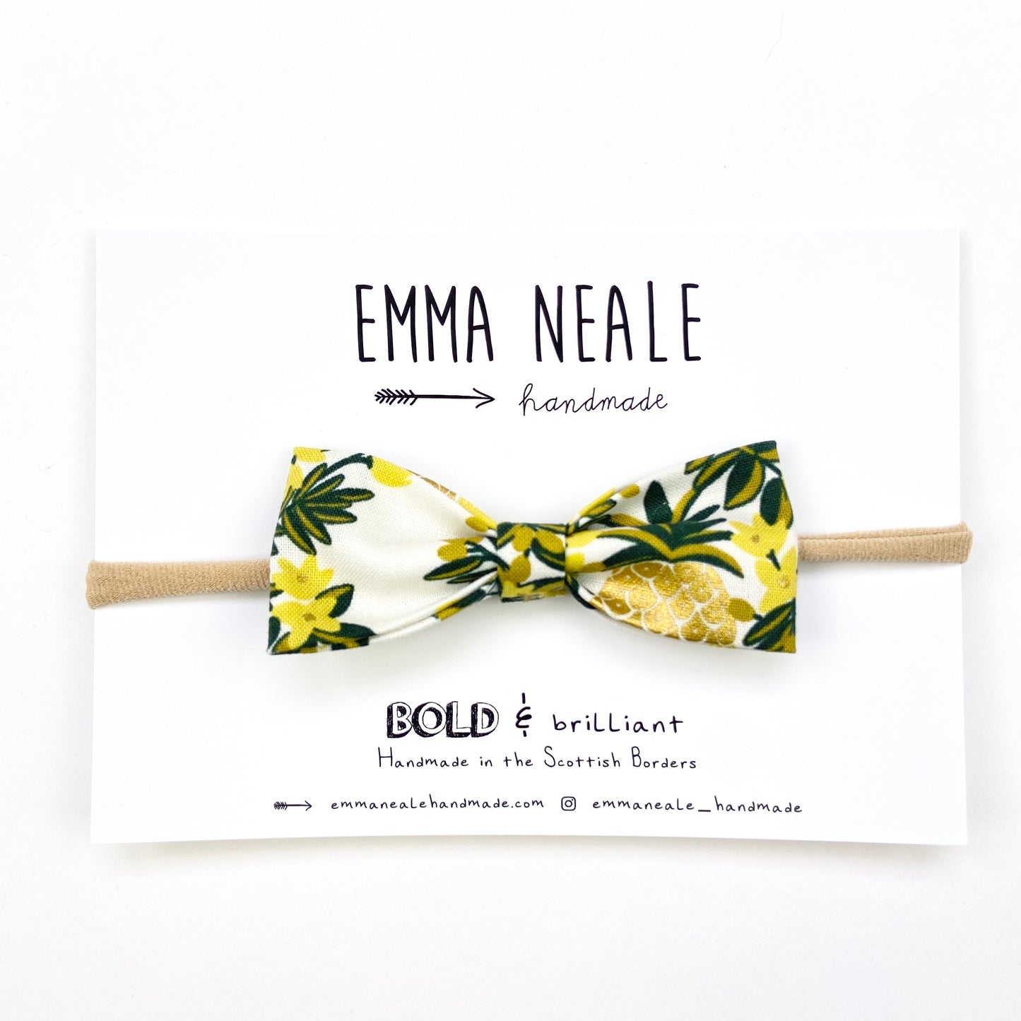 PINEAPPLE VINES RUBY BOW HEADBAND - Emma Neale Handmade