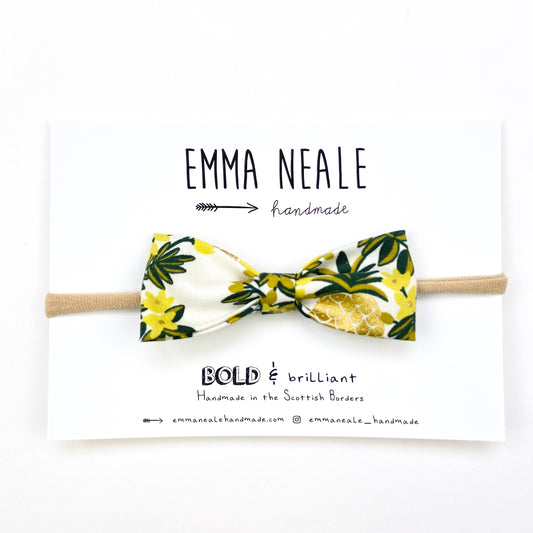 PINEAPPLE VINES RUBY BOW HEADBAND - Emma Neale Handmade