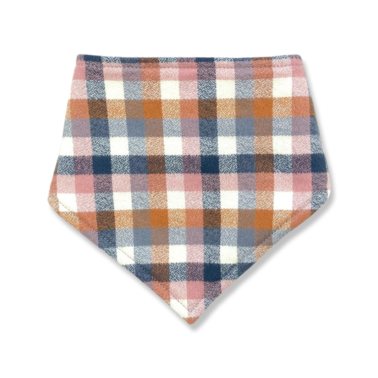 NUTMEG CHECK BANDANA BIB - Emma Neale Handmade