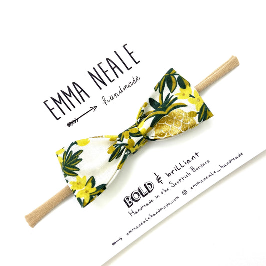 PINEAPPLE VINES RUBY BOW HEADBAND - Emma Neale Handmade