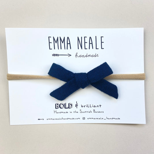 NAVY FLANNEL ORLA HEADBAND - Emma Neale Handmade